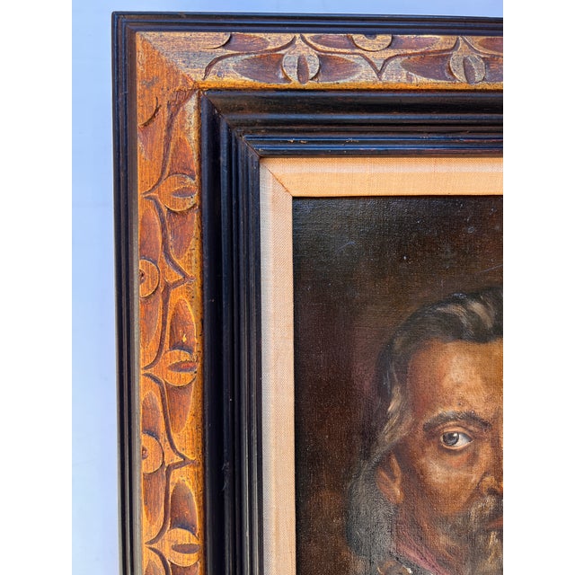 Art Deco Late 20th Century Ernest Burnett Hood, British Artist, Oil on Canvas Painting, Portrait For Sale - Image 3 of 10