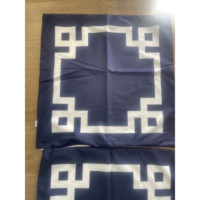 4 EURO PILLOW THROW PILLOW COVERS WITH ZIPPER ,GREEK KEY DESIGN,SOFT FABRIC,WASHABLE 24" X 24" 2 white with navy 2 navy...
