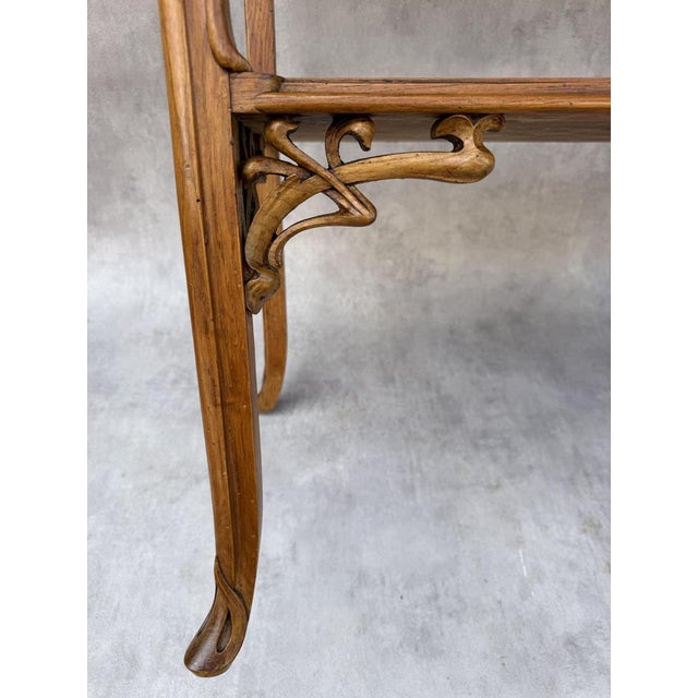 Brown Art Nouveau Side Table in the style of Émile Gallé, France, 1890 For Sale - Image 8 of 17