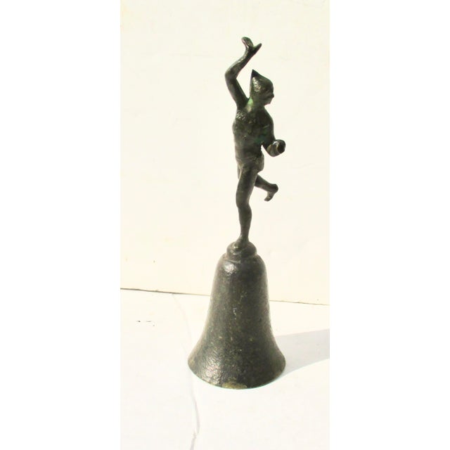 Mid-century bronze cast bell. A fine art casting in lost-wax with a beautiful, natural, weathered patina. Art brut school...