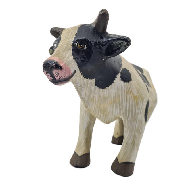 Decorative Papier-Mâché Cow Figurine, 1970s For Sale - Image 13 of 13