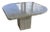 Minimalist Postmodern "Teardrop" Travertine Marble Dining Table Fluted Carved Base (Italy) For Sale