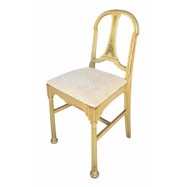 Small Antique French Painted Side Chair.