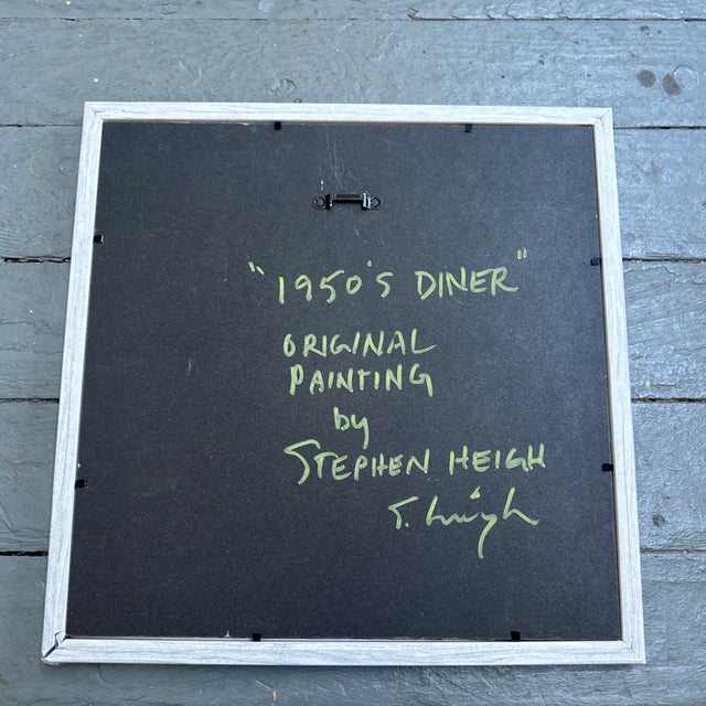 Contemporary Original Abstract Painting by Stephen Heigh “1950’s Diner” For Sale - Image 4 of 4