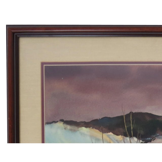 1970s Vintage Framed Watercolor Landscape Mountain Snow Scene After Roy Martell Mason For Sale - Image 5 of 10
