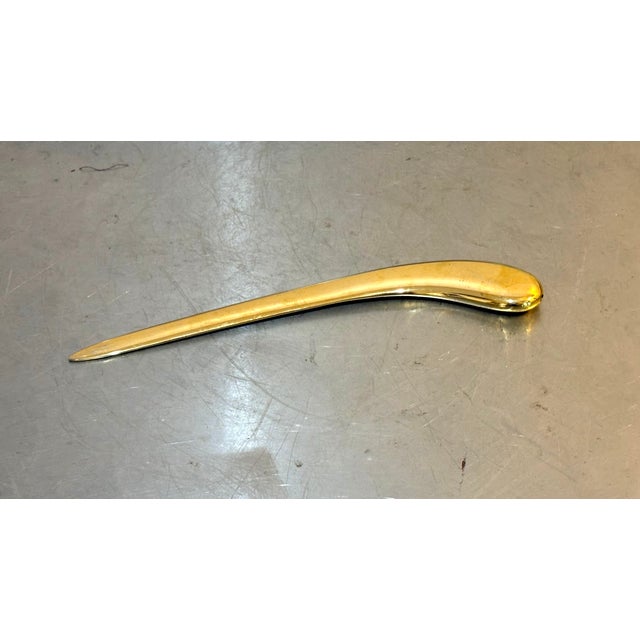 Mid-Century Modern Sculptural Midcentury Brass Letter Opener For Sale - Image 3 of 4
