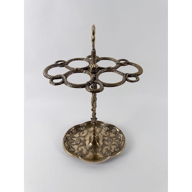 Art Nouveau Style Brass Umbrella and Walking Stick Stand with Intertwined Snakes, 1970s For Sale - Image 12 of 18