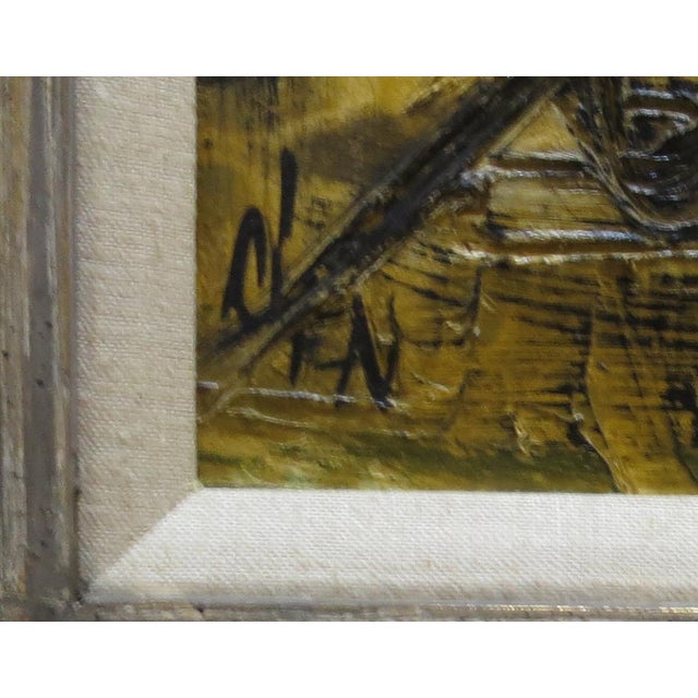 1950s 1950s Etta Benjamin Cien Original Oil on Board Parisian Street Scene For Sale - Image 5 of 7
