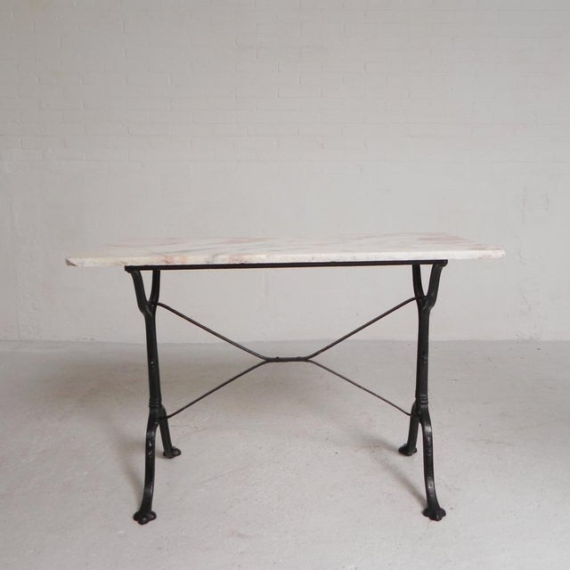 Bistro Table with Marble Top and Cast Iron Frame, Paris, France, 1930s For Sale - Image 10 of 18