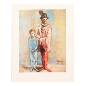 1952 After Pablo Picasso "Two Saltimbanques", Period Full-Color Print