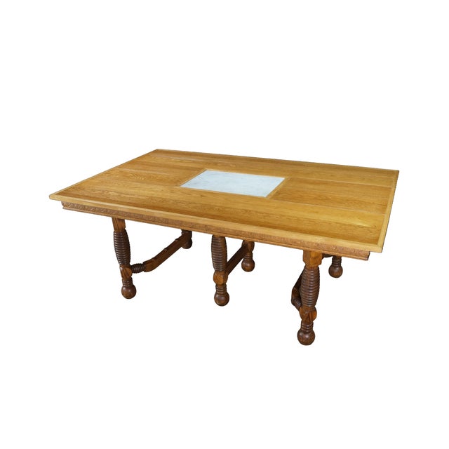 This magnificent antique Golden Oak library table or executive parlor desk (circa 1890–1910) is masterfully crafted from...