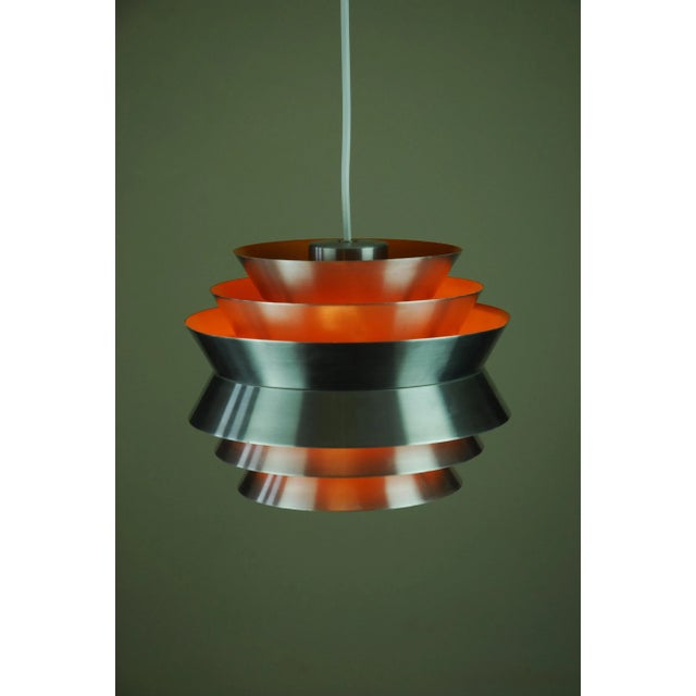 Mid-Century Modern Vintage Swedish Trava Pendant Lamp by Sigurd Lindkvist aka Carl Thore for Granhaga Metallindustri For Sale - Image 3 of 9