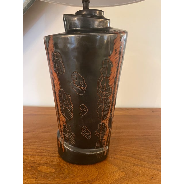 Ebony Pair of 1940s American Marianna von Allesch Ceramic Table Lamps For Sale - Image 8 of 12