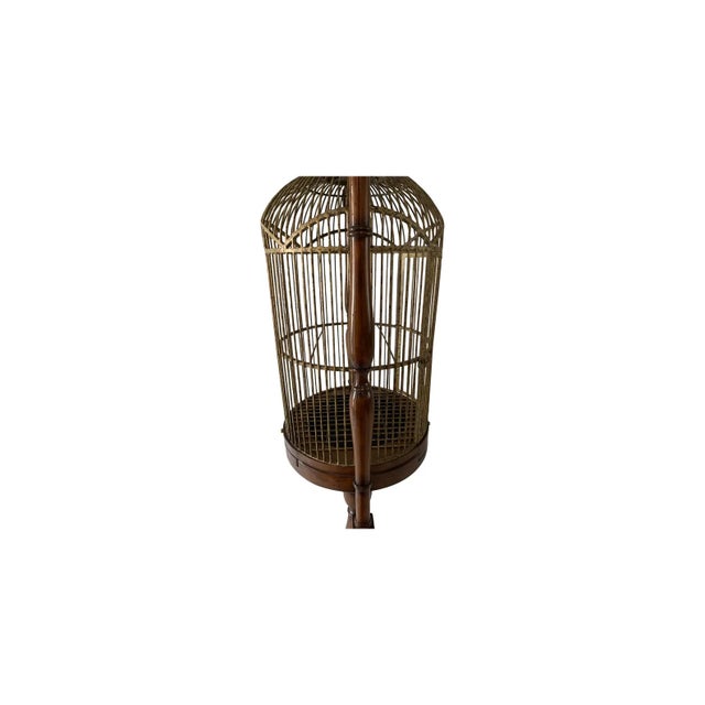 Metal English Campaign Style Hanging Bird Cage H 70.75" For Sale - Image 7 of 11