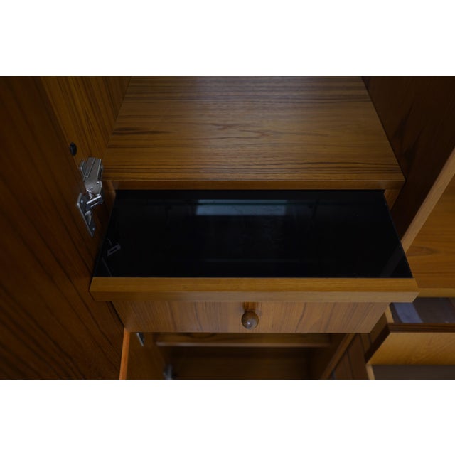 1970s Danish Modern Style Glass Door China Wall Cabinet For Sale - Image 5 of 12