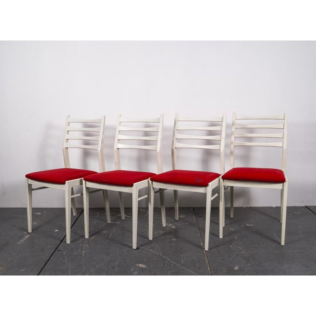 Wood Mid-Century White Dining Chairs from Benze, 1970s, Set of 4 For Sale - Image 7 of 16