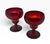 A pair of Fenton Ruby red glass goblets, produced from 1931-1942. In the ‘Georgian Ruby’ pattern, sometimes called Aqua...