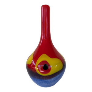 Vibrant Mid-Century Murano-Style Art Glass Teardrop Vase 13”
