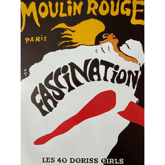 Modern Original Vintage Bal du Moulin Rouge Fascination Offset Poster by René Gruau, 1980s For Sale - Image 3 of 12
