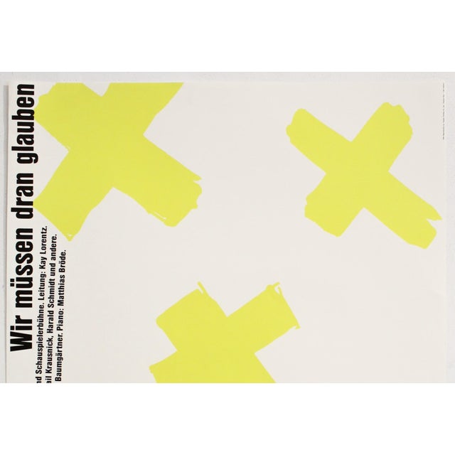 Abstract 1994 Original German Poster, Wir Mussen Dran Glauben (The 100 Best Posters Collection) For Sale - Image 3 of 5