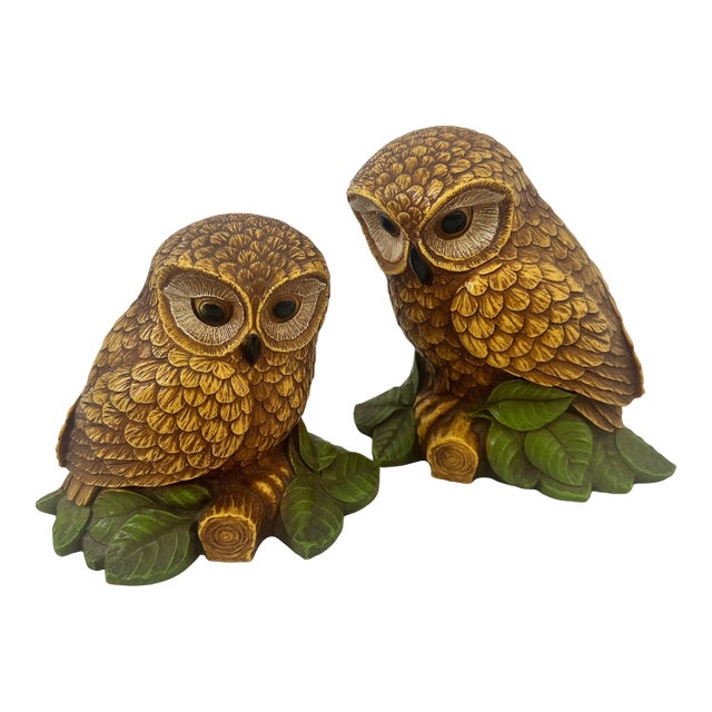70's MCM Homco Pair of Owls For Sale
