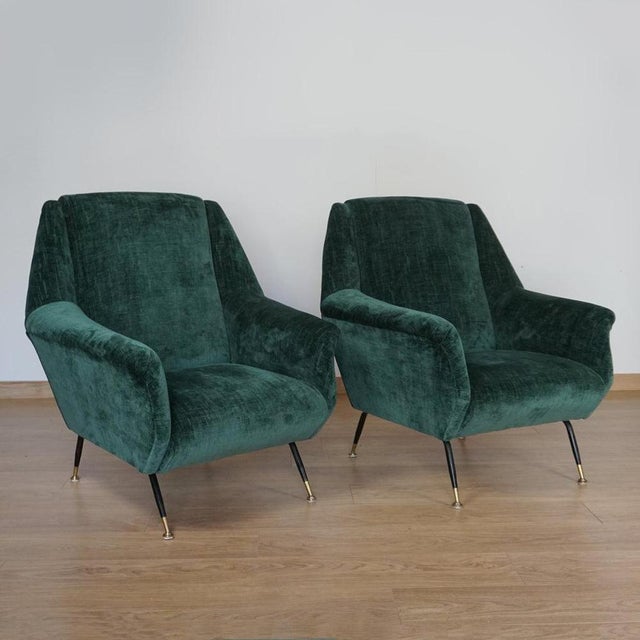 Metal Mid-Century Italian Lounge Chairs, 1950s, Set of 2 For Sale - Image 7 of 9