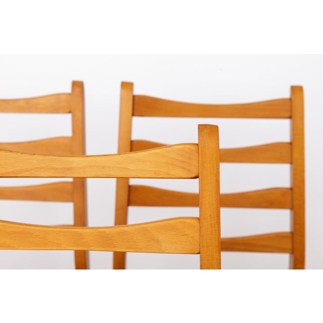 Mid-Century Modern Beech Dining Chairs, Germany, 1960s, Set of 4 For Sale - Image 4 of 9
