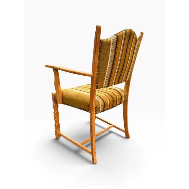 Set of Seven Danish Oak Dining Chairs by Henning Kjærnulf For Sale - Image 13 of 17