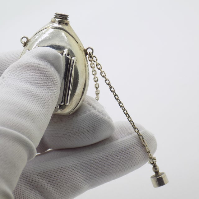Vintage Italian Handmade Genuine Silver Canteen Shaped Perfume Bottle Miniature For Sale - Image 6 of 9