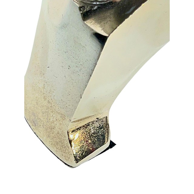 Late 20th Century Pair of Art Deco Style Chrome Finish Dog Sculptures in the Manner of E. Nokolsky For Sale - Image 9 of 14