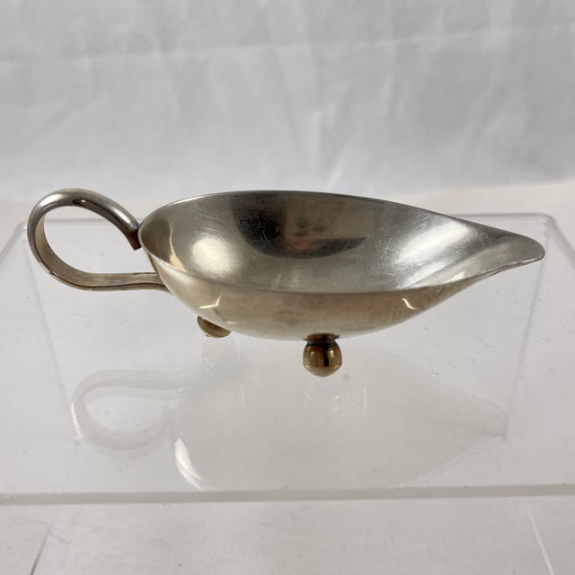 Silver Mid-Century Modern Era Italian Silver Individual Au Jus Sauce Boats, Set of Six For Sale - Image 8 of 11