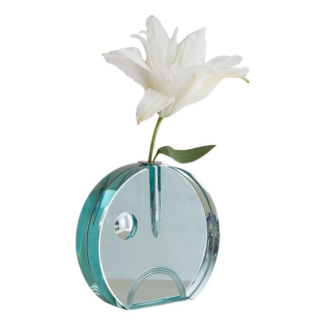 Italian Round Crystal Vase by Pierangelo Gallotti & Luigi Radice, 1960s For Sale