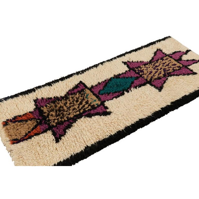 Traditional Vintage Moroccan Runner With Polychromatic Geometric Medallions From Rug & Kilim For Sale - Image 3 of 7