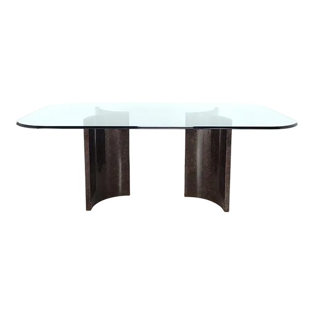 Modern Glass Top Dining Table, u.s.a. Circa 1970 For Sale