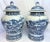 Ink Blue Vintage Chinoiserie Canton Road Blue & White Blaster Temple / Ginger Jars - a Pair For Sale - Image 8 of 11