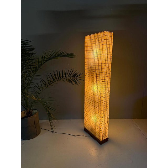 Mid-Century Fiberglass, Braided Rope and Wood Floor Lamp, France, 1970s For Sale - Image 14 of 18