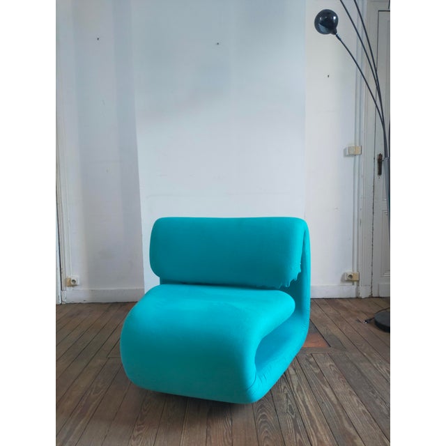 1960s Blue Armchair by Henri Etienne Martin, 1960s For Sale - Image 5 of 10