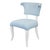 Contemporary Matthew Izzo Home Eloise Light Blue Performance Linen and Matte White Lacquer Round Back Dining Chair For Sale - Image 3 of 9