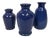 1920s Vintage Ronuk Cobalt Blue Pottery Jars - Set of 3 For Sale
