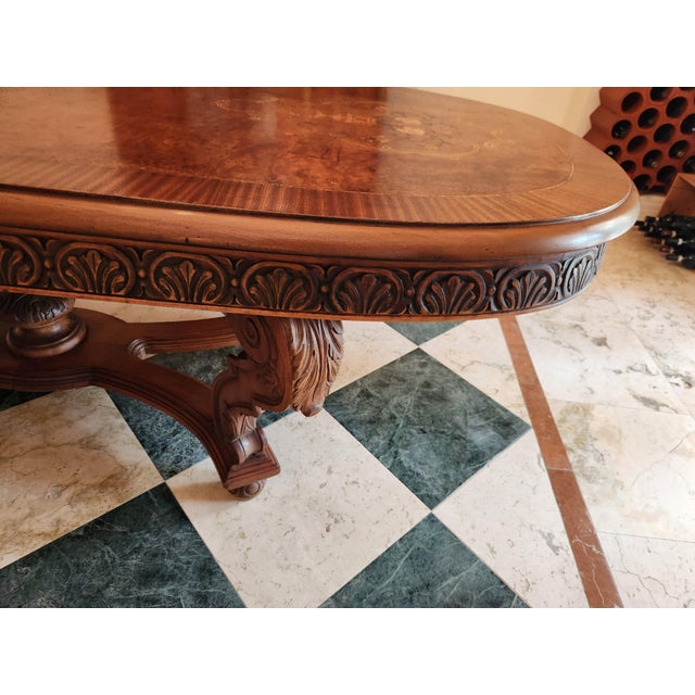 Antique Renaissance Revival Inlay Dining Table For Sale In Miami - Image 6 of 17