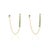 Minimal Double Piercing Emerald Chain Earrings Crafted in 18k Yellow Gold - 2 Pieces For Sale In New York - Image 6 of 8