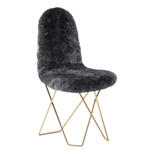 Cactus Sheepskin Dining Chair by Cuero Design For Sale