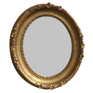 Victorian Oval Gilt Mirror For Sale