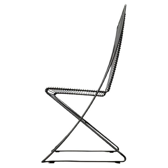 Vintage German Kreuzschwinger Lounge Chair by Till Behrens for Meyer Stahlmöbel, 1980s For Sale