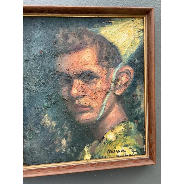 Vintage Figurative Oil Painting on Canvas For Sale - Image 11 of 12