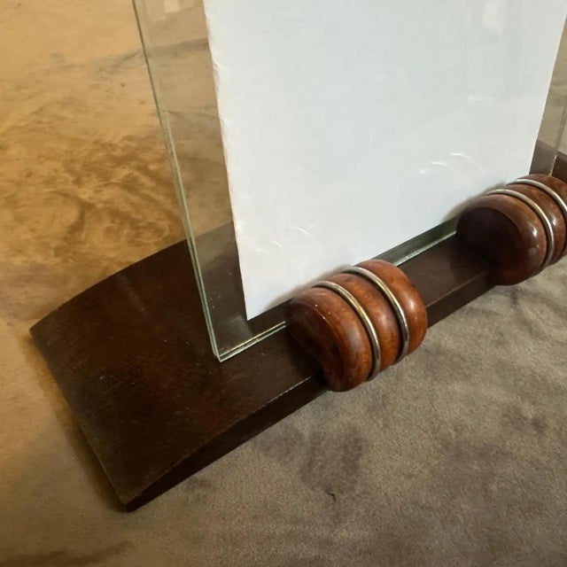 Wood An Elegant 1930s Wood and Chromed Metal French Picture Frame For Sale - Image 7 of 16