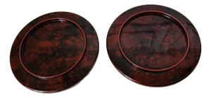 Vintage Tortoise Shell Lacquer Chinoiserie Stacking Round Boxes, Made in Japan - A Pair