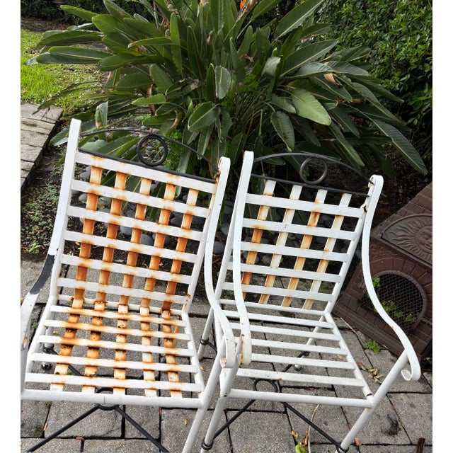 Metal Vintage Black & White Set of 6 Armchairs in Grand Style After Mario Papperzini -Rare Find! For Sale - Image 7 of 8