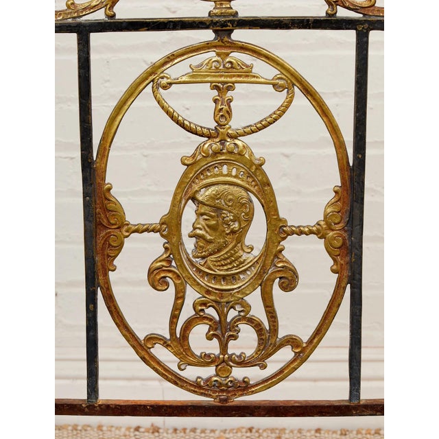 Mid-Century Modern Fireside Antique Chair With Wrought Iron and Cast Brass For Sale - Image 3 of 9