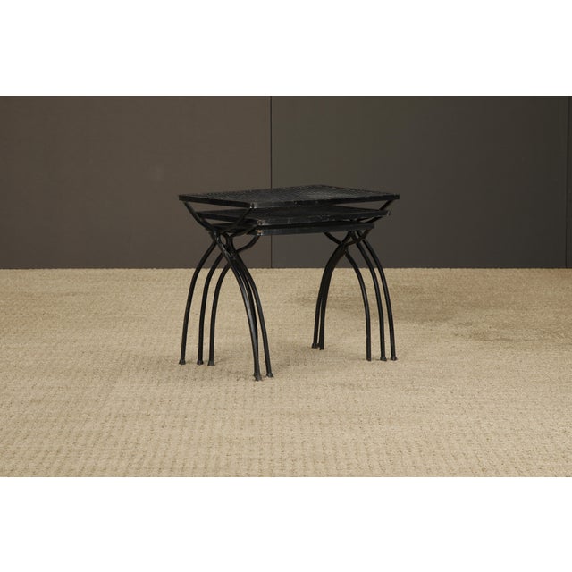 Vintage Tempestini for Salterini Style Mesh Metal Nesting Tables Set of 3, Circa Mid-Century For Sale - Image 9 of 13